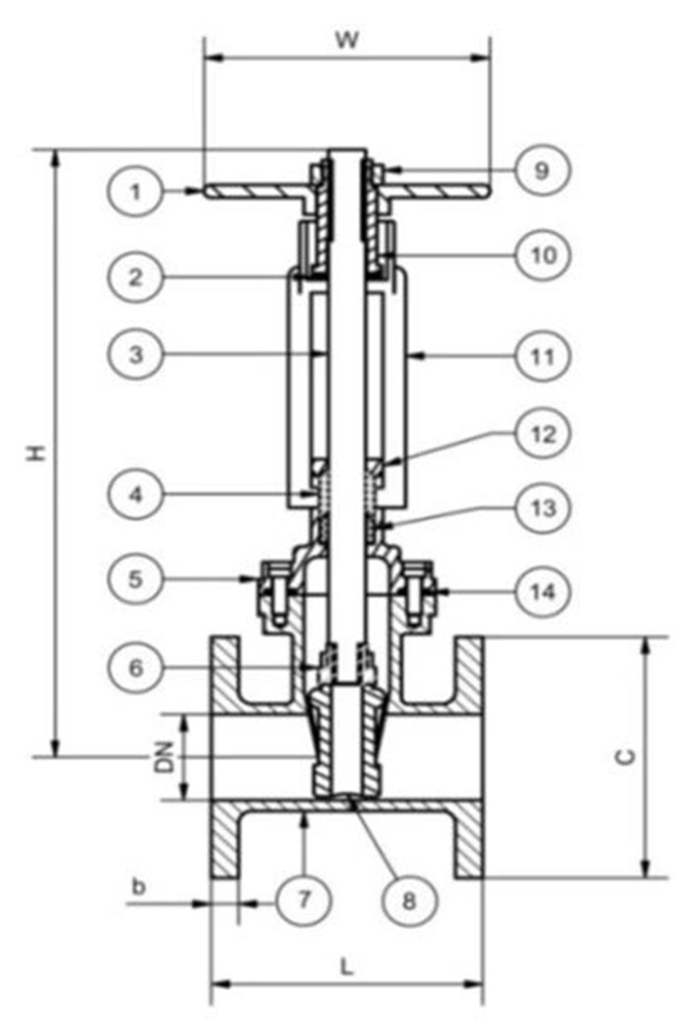 HMP 11A Resilient Seal Gate Valves Dims